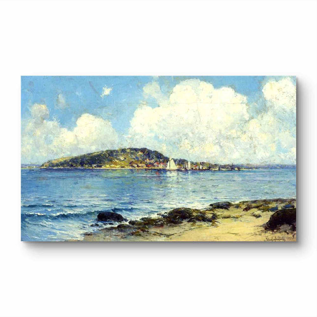 "Julian Onderdonk's 'Mediterranean Harbor Serenity' Oil Painting Reproduction on Canvas"