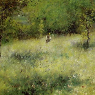 "Pierre-Auguste Renoir's 'Springtime Stroll' - Premium Hand-Painted Oil Painting Reproduction"