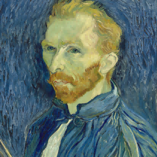 "Vincent van Gogh's 'Self-Portrait with Blue Background' - Premium Hand-Painted Oil Reproduction on Canvas"