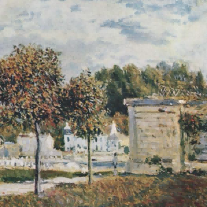 "Alfred Sisley's 'Village Serenity' - Hand-Painted Impressionist Oil Painting Reproduction"