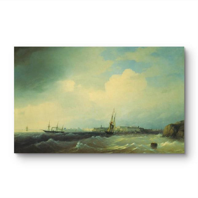 "Ivan Aivazovsky's 'Stormy Seas with Brave Sailboats' - Hand-Painted Oil Painting Reproduction"