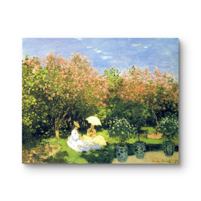 "Claude Monet's 'Springtime Garden with Seated Ladies' - Hand-Painted Oil Painting Reproduction"