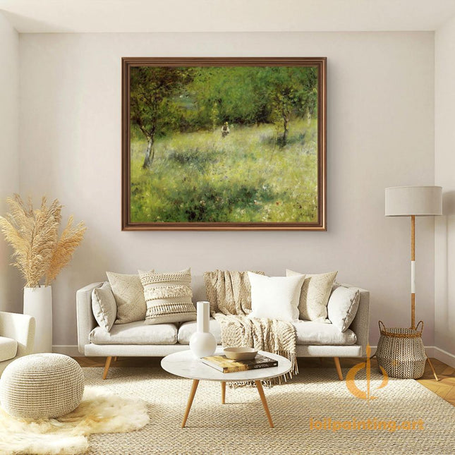 "Pierre-Auguste Renoir's 'Springtime Stroll' - Premium Hand-Painted Oil Painting Reproduction"