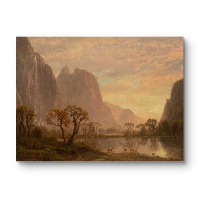 "Albert Bierstadt's 'Autumn Mountain Serenity' - Hand-Painted Landscape Oil Painting Reproduction"