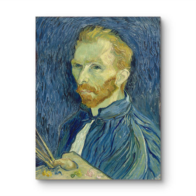 "Vincent van Gogh's 'Self-Portrait with Blue Background' - Premium Hand-Painted Oil Reproduction on Canvas"