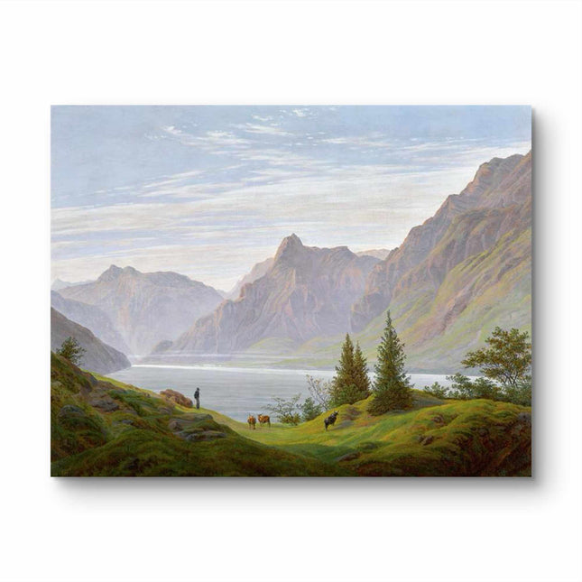 "Jacob van Ruisdael's 'Pastoral Mountain Serenity' - Hand-Painted Dutch Landscape Oil Painting Reproduction"