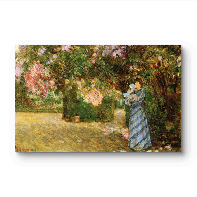 "Pierre-Auguste Renoir's 'Lady in Floral Garden' - Hand-Painted Impressionist Oil Painting Reproduction"
