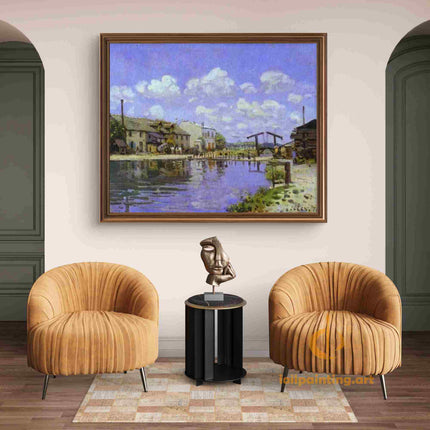 "Claude Monet's 'Riverside Serenity' - Hand-Painted Impressionist Oil Painting Reproduction"