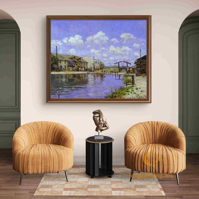 "Claude Monet's 'Riverside Serenity' - Hand-Painted Impressionist Oil Painting Reproduction"