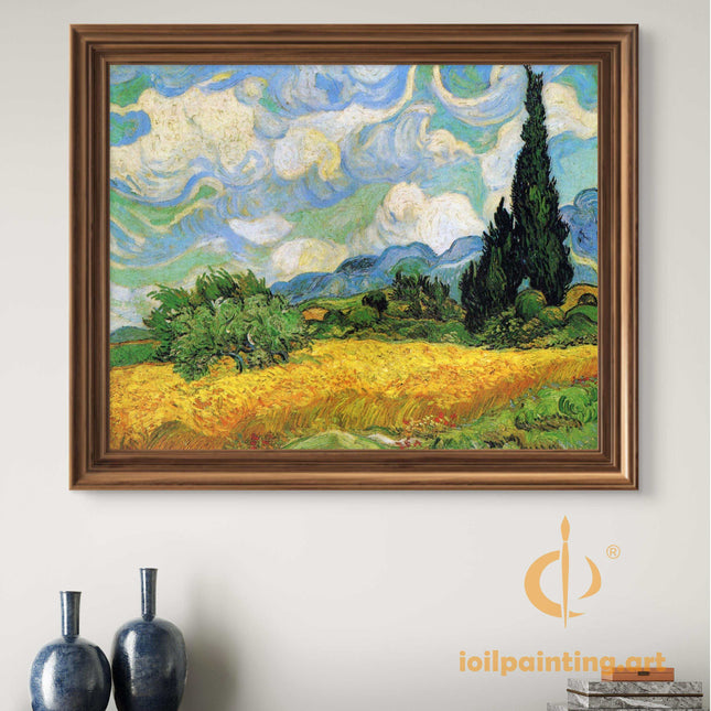 "Vincent van Gogh 'Wheatfield with Cypresses' - Hand-Painted Post-Impressionist Landscape Reproduction | Van Gogh Starry Night Artist"