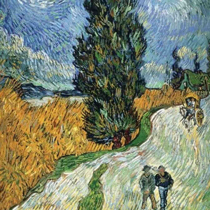 "Vincent van Gogh's 'Road with Cypress and Star' - Premium Hand-Painted Oil Reproduction on Canvas"