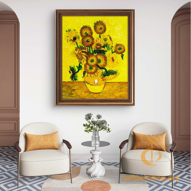 "Vincent van Gogh's 'Sunflowers' - Premium Hand-Painted Oil Reproduction on Canvas"