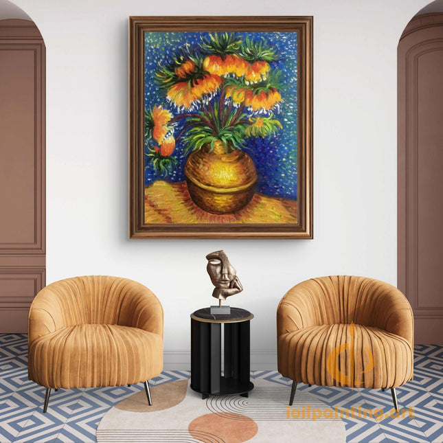 "Vincent van Gogh Inspired 'Floral Still Life' - Premium Hand-Painted Oil Reproduction on Canvas"