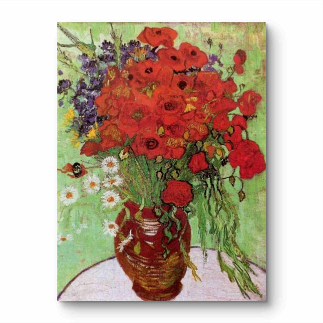 "Vincent van Gogh's 'Red Poppies in a Vase' - Premium Hand-Painted Oil Reproduction on Canvas"