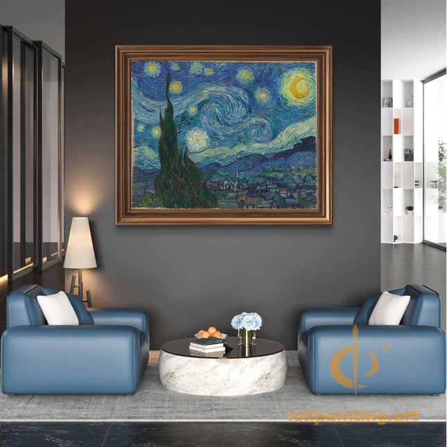 "Vincent van Gogh's 'Starry Night' - Premium Hand-Painted Oil Reproduction on Canvas"