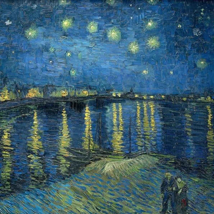 "Vincent van Gogh's 'Starry Night Over the Rhône' - Premium Hand-Painted Oil Reproduction on Canvas"