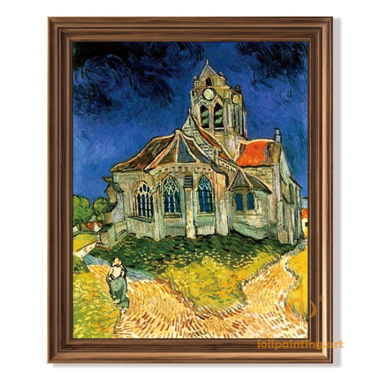 "Vincent van Gogh's 'The Church at Auvers' - Authentic Post-Impressionist "Art Reproduction
