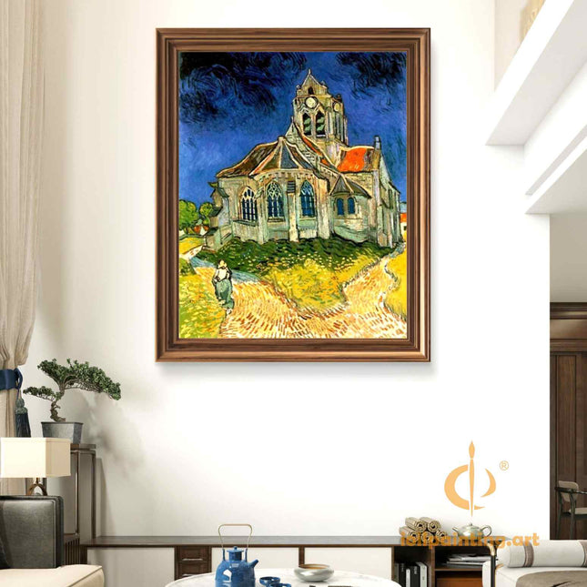 "Vincent van Gogh's 'The Church at Auvers' - Authentic Post-Impressionist "Art Reproduction