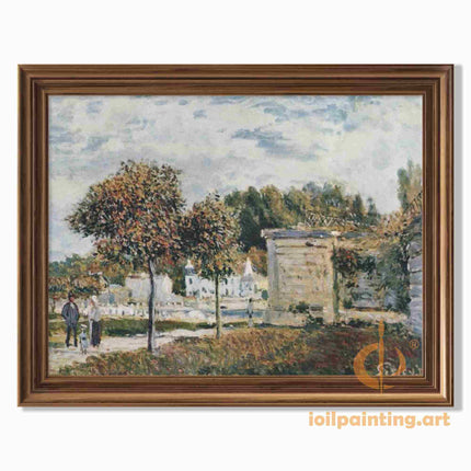 "Alfred Sisley's 'Village Serenity' - Hand-Painted Impressionist Oil Painting Reproduction"