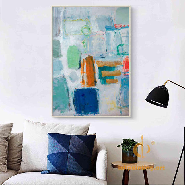 "Contemporary Abstract Oil Painting - Vibrant Color Splash Wall Art | Handmade Modern Canvas Decor"