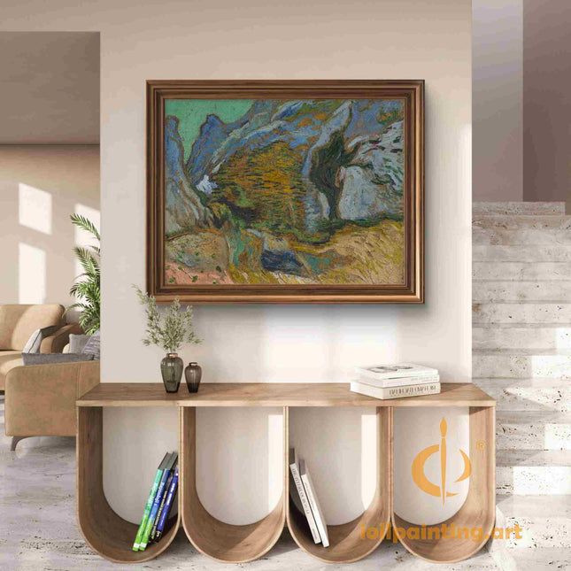"Vincent van Gogh's 'Rustic Countryside Landscape' - Premium Hand-Painted Oil Reproduction on Canvas"