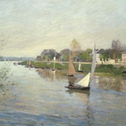 "Alfred Sisley's 'Sailboats on the River' - Hand-Painted Impressionist Oil Painting Reproduction"