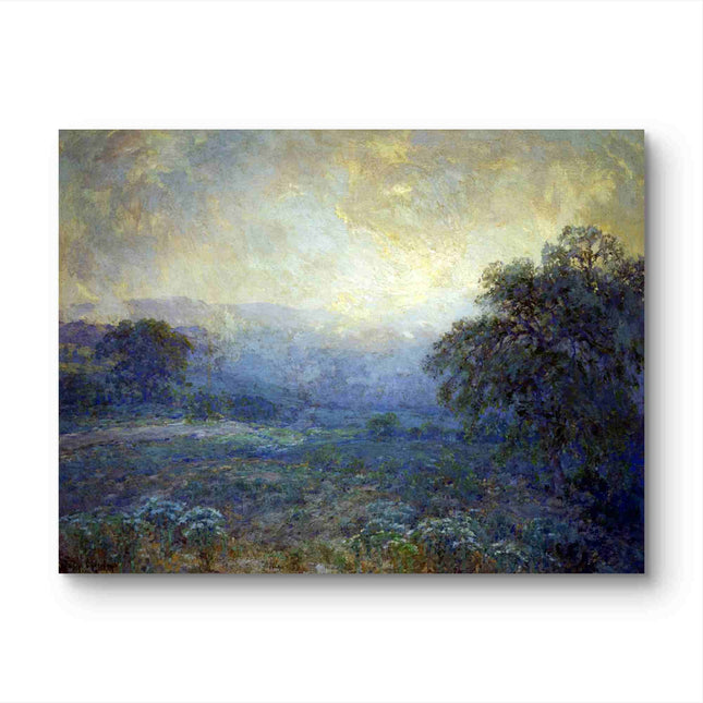 "Golden Hour Meadow - Premium Hand-Painted Landscape Oil Reproduction on Canvas"