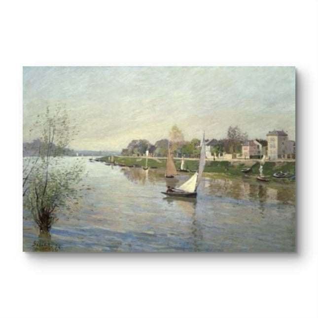 "Alfred Sisley's 'Sailboats on the River' - Hand-Painted Impressionist Oil Painting Reproduction"