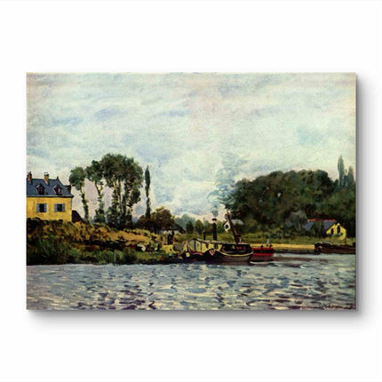 "Alfred Sisley's 'Tranquil Riverside' - Hand-Painted Impressionist Oil Painting Reproduction"