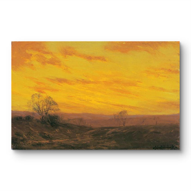 "Sunset Over the Wilderness - Premium Hand-Painted Oil Reproduction on Canvas"