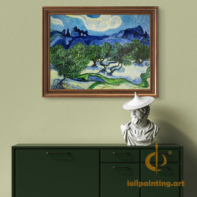 "Vincent van Gogh's 'Starry Night Landscape' - Premium Hand-Painted Oil Reproduction on Canvas"