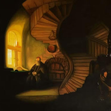 "Rembrandt van Rijn Inspired 'The Philosopher in Contemplation' - Premium Hand-Painted Oil Reproduction on Canvas"