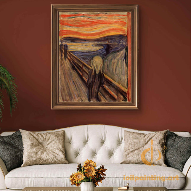 "Edvard Munch's 'The Scream' - Premium Hand-Painted Oil Reproduction on Canvas"