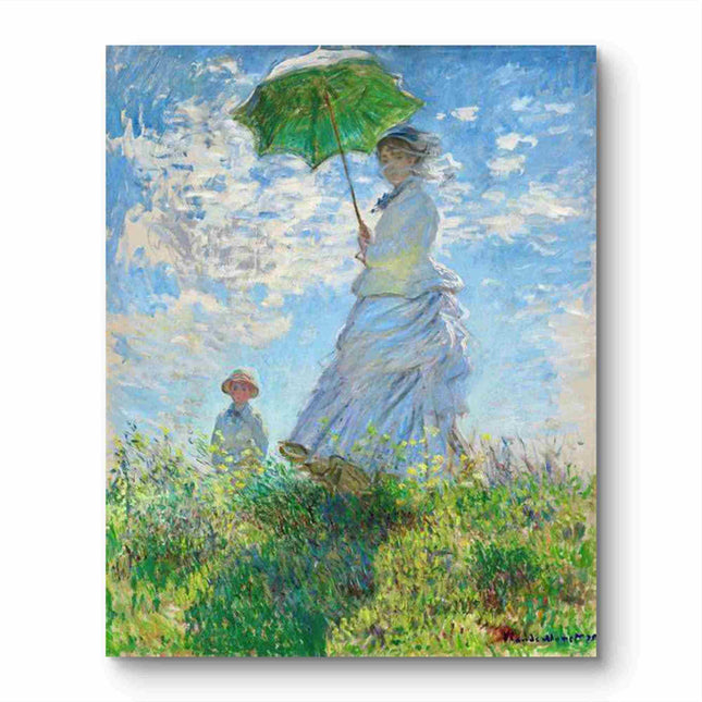 "Claude Monet's 'Woman with a Parasol' - Premium Hand-Painted Oil Reproduction on Canvas"