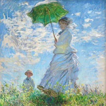 "Claude Monet's 'Woman with a Parasol' - Premium Hand-Painted Oil Reproduction on Canvas"
