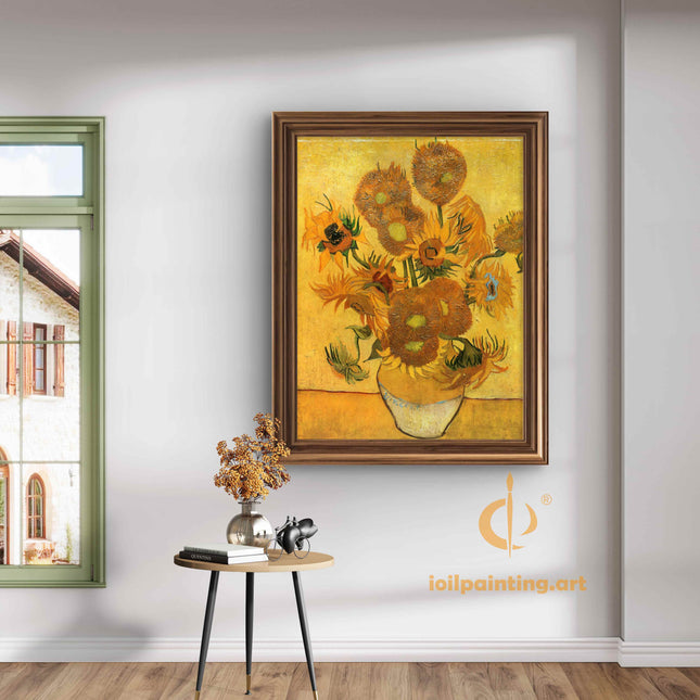 "Vincent van Gogh's 'Sunflowers' - Premium Hand-Painted Oil Reproduction on Canvas"