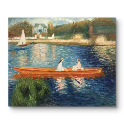 "Claude Monet Inspired 'Serene Boat Ride' - Premium Hand-Painted Oil Reproduction on Canvas"