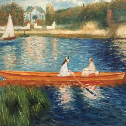 "Claude Monet Inspired 'Serene Boat Ride' - Premium Hand-Painted Oil Reproduction on Canvas"
