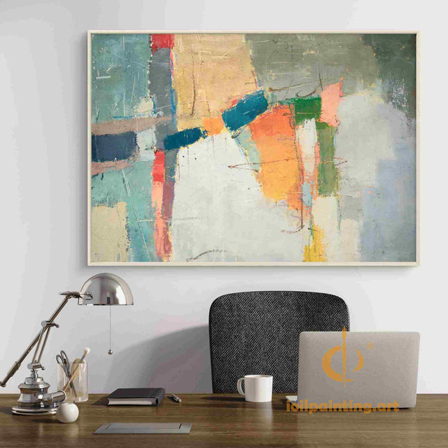 "Modern Abstract Oil Painting - Bold Colorful Canvas Art for Contemporary Home Decor | Handmade Wall Art"