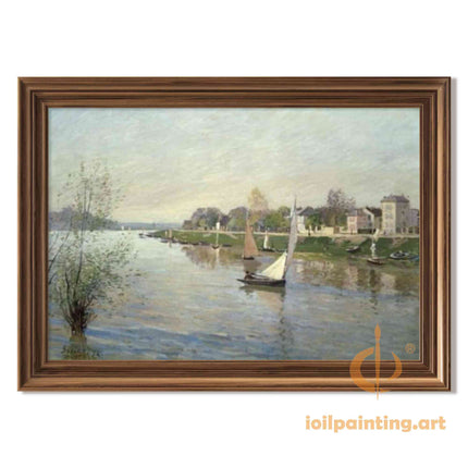 "Alfred Sisley's 'Sailboats on the River' - Hand-Painted Impressionist Oil Painting Reproduction"