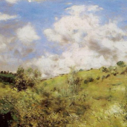 "Pierre-Auguste Renoir's 'Serene Pastoral Landscape' - Premium Hand-Painted Oil Painting Reproduction"