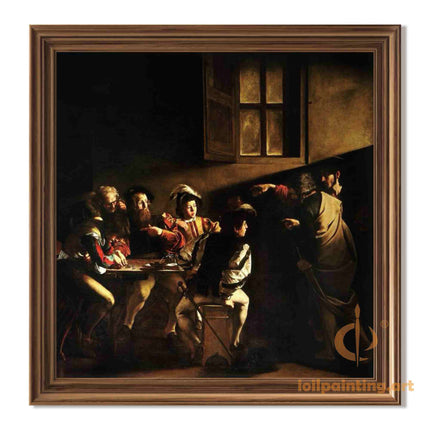 "Caravaggio's 'The Calling of Saint Matthew' - Hand-Painted Baroque Oil Painting Reproduction"