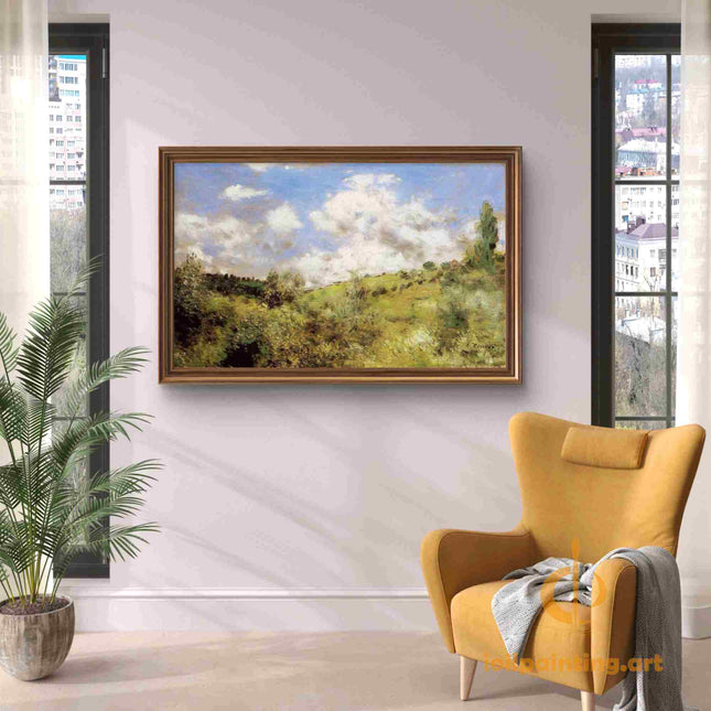 "Pierre-Auguste Renoir's 'Serene Pastoral Landscape' - Premium Hand-Painted Oil Painting Reproduction"