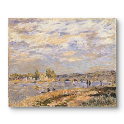 "Alfred Sisley's 'Riverside Repose' - Hand-Painted Impressionist Oil Painting Reproduction"