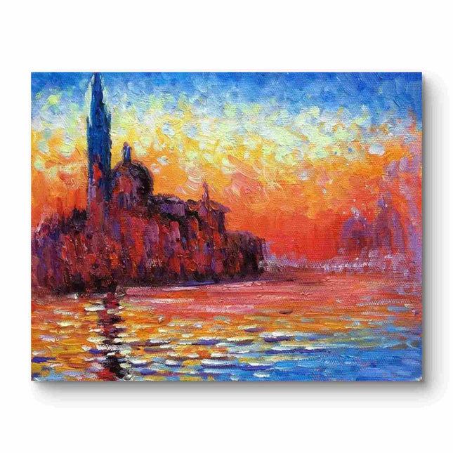 "Venetian Sunset - Premium Hand-Painted Oil Reproduction of Canaletto's Venetian Cityscape"