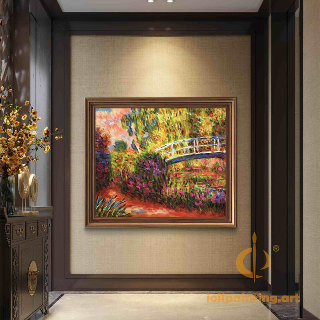 "Claude Monet's 'The Japanese Bridge' - Premium Hand-Painted Oil Reproduction on Canvas"