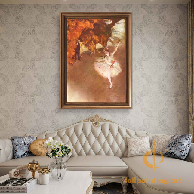 "Edgar Degas' 'Graceful Ballerina in Motion' - Premium Hand-Painted Oil Reproduction on Canvas"