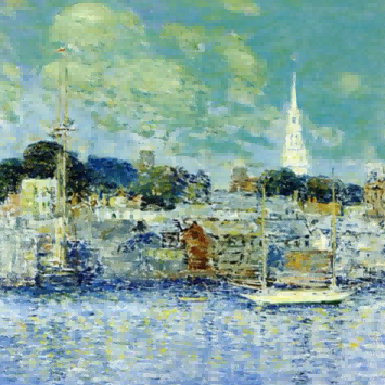 "Claude Monet's 'Serene Harbor at Sunset' - Hand-Painted Impressionist Oil Painting Reproduction"