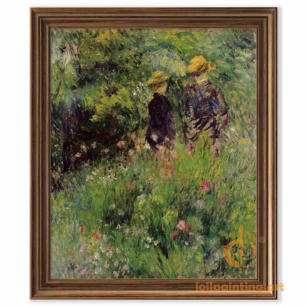 "Pierre-Auguste Renoir's 'Garden Stroll' - Premium Hand-Painted Oil Painting Reproduction"