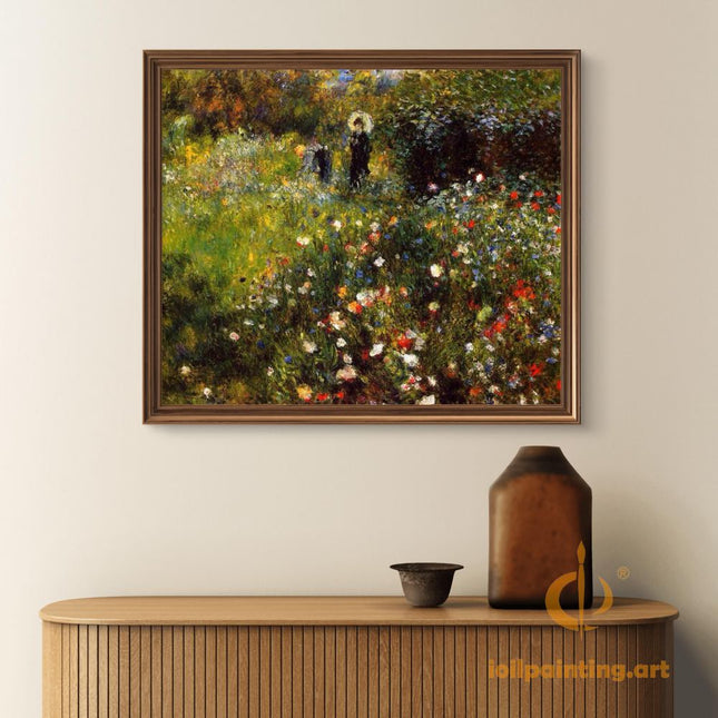 "Pierre-Auguste Renoir's 'Floral Meadow with Figures' - Premium Hand-Painted Oil Painting Reproduction"